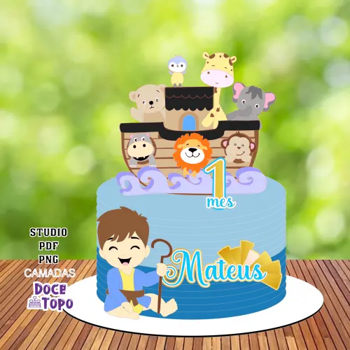 Topo de Bolo Arca de Noé 09 Studio/PDF/PNG