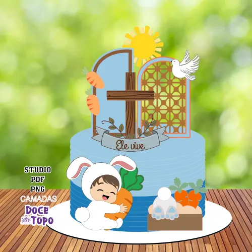 Topo de Bolo Páscoa 47 Studio/PDF/PNG