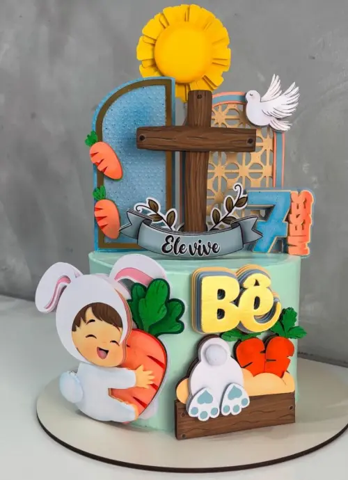 Topo de Bolo Páscoa 47 Studio/PDF/PNG