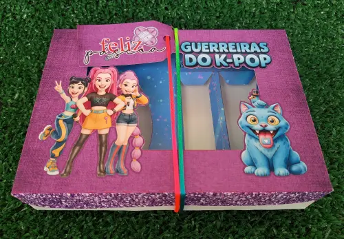 Arquivo de Corte Caixa Mini Confeiteiro Guerreiras do K-Pop 02 - STUDIO/PDF