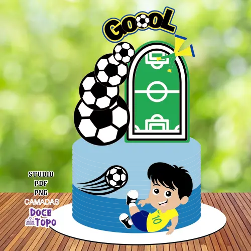 Topo de Bolo Futebol Copa - Brasil 09 Studio/PDF/PNG