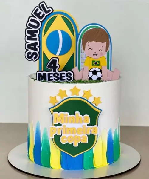 Topo de Bolo Futebol Copa - Brasil 42 Studio/PDF/PNG
