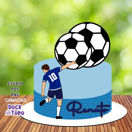 Topo de Bolo Futebol 01 Studio/PDF/PNG