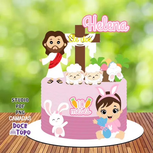 Topo de Bolo Páscoa 44 Studio/PDF/PNG