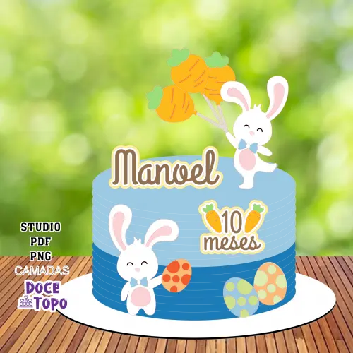 Topo de Bolo Páscoa 49 Studio/PDF/PNG