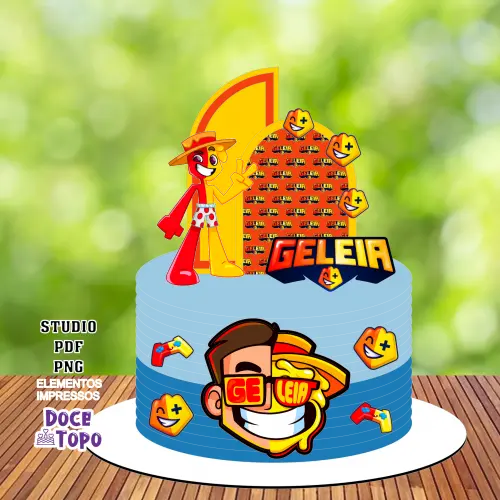 Topo de Bolo Geléia Youtuber 01 Studio/PDF/PNG