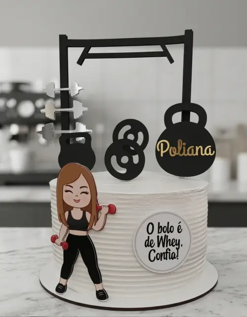 Topo de Bolo Academia 16 Somente Studio