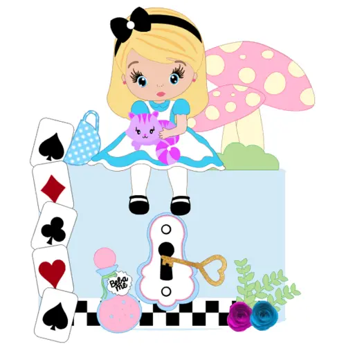 Topo de Bolo Alice 24 Somente Studio
