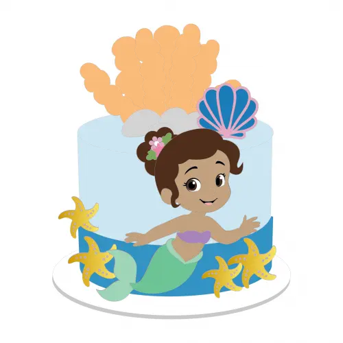 Topo de Bolo Ariel 16 Pequena Sereia Somente Studio