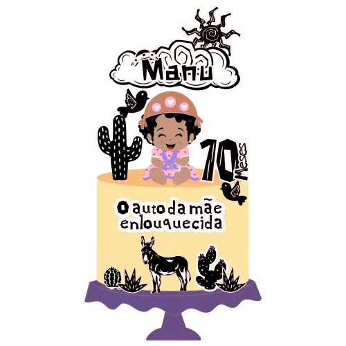 Topo de Bolo Auto da Mãe Enlouquecida 04 Somente Studio