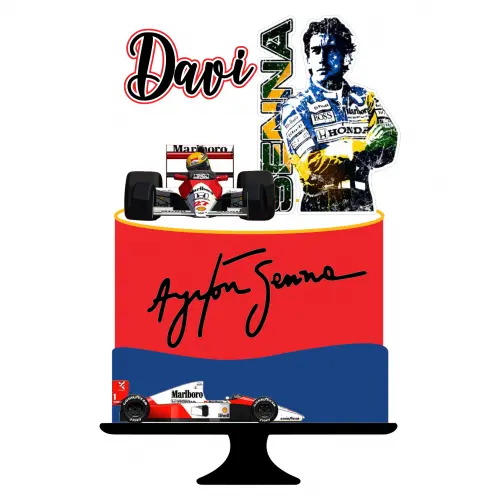 Topo de Bolo Ayrton Senna 02 Somente Studio