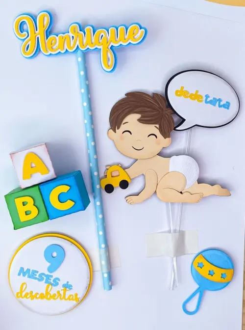Topo de Bolo Bebê 04 Somente Studio