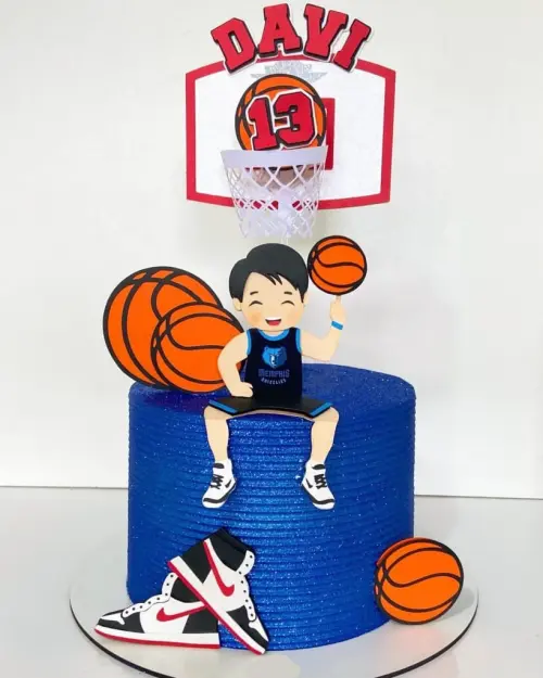 Topo de Bolo Basquete 04 Somente Studio