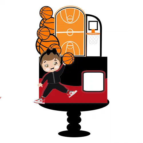 Topo de Bolo Basquete 06 Somente Studio