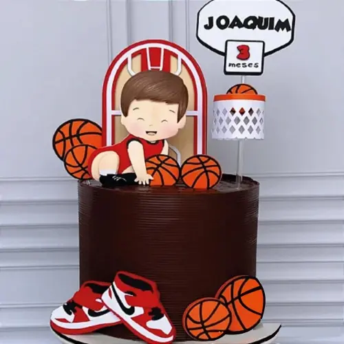 Topo de Bolo Bebê Basquete 07 Somente Studio