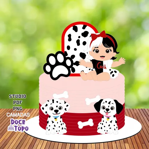 Topo de Bolo 101 Dalmatas Cruella 05 Studio/PDF/PNG