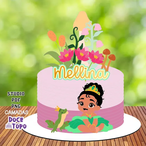 Topo de Bolo A Princesa e o Sapo 04 Studio/PDF/PNG