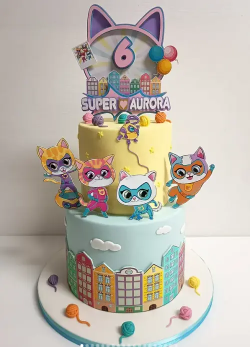 Topo de Bolo Super Kitties 03 Studio/PDF/PNG