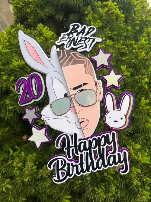 Topo de Bolo Bad Bunny 04 Studio/PDF/PNG