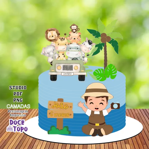 Topo de Bolo Safari 15 Studio/PDF/PNG