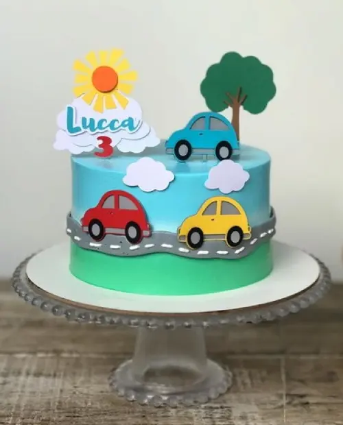 Topo de Bolo Carrinhos 01 Studio/PDF/PNG