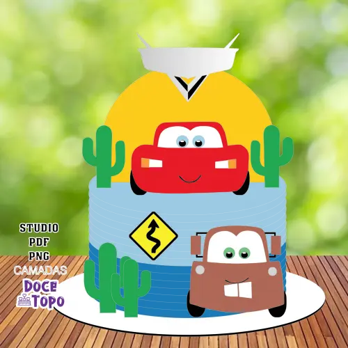 Topo de Bolo Carros Disney 11 Studio/PDF/PNG