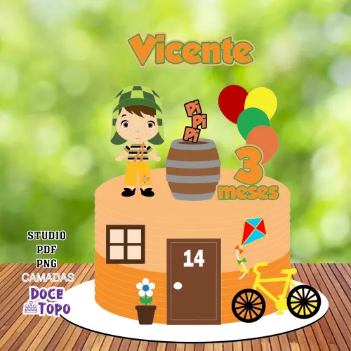Topo de Bolo Chaves 12 Studio/PDF/PNG