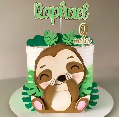 Topo de Bolo Bicho Preguiça 07 Somente Studio