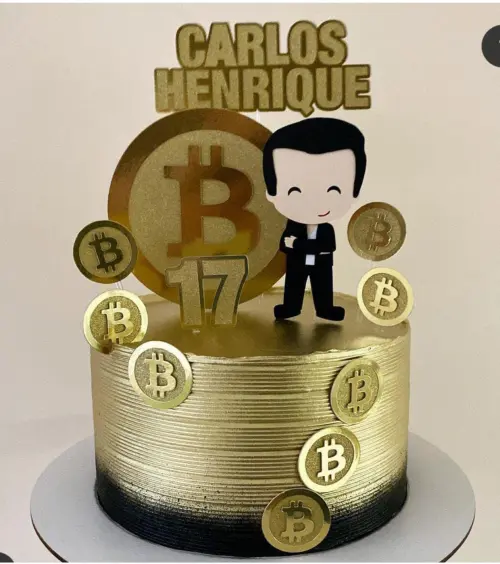 Topo de Bolo Bitcoin 01 Somente Studio