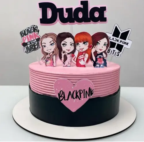 Topo de Bolo Black Pink 02 Somente Studio