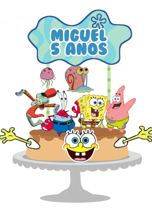 Topo de Bolo Bob Esponja 02 Somente Studio