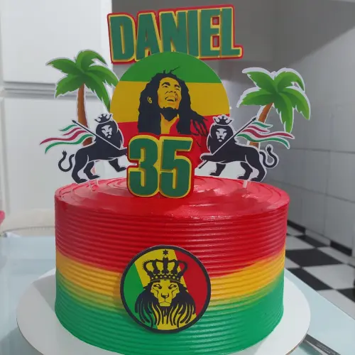 Topo de Bolo Bob Marley 01 Somente Studio