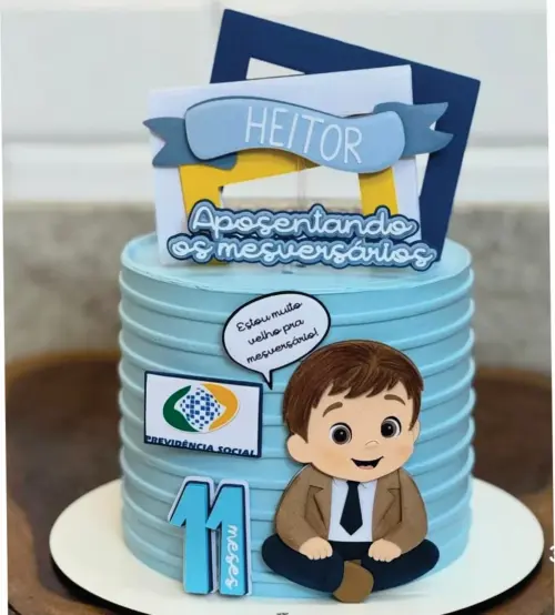 Topo de Bolo Aposentadoria de Mesversários Studio/PDF/PNG