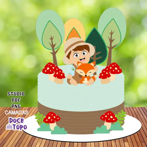 Topo de Bolo Bosque 14 Studio/PDF/PNG
