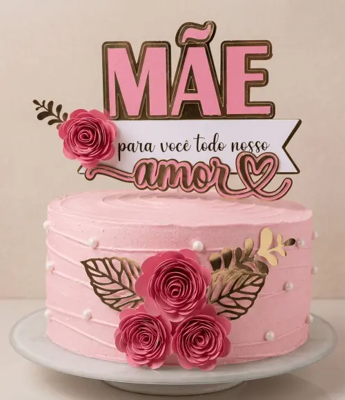 Topo de Bolo Dia das Mães 10 Studio/PDF/PNG