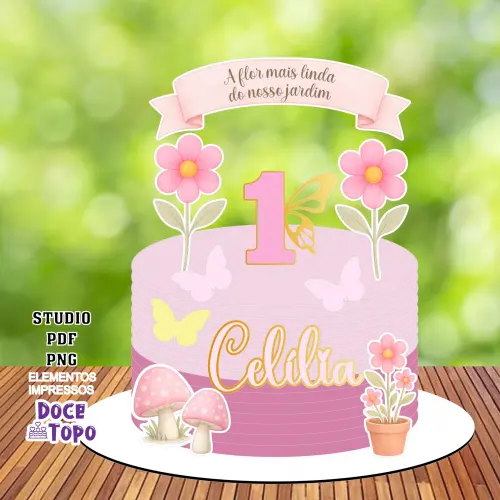 Topo de Bolo Jardim 14 Studio/PDF/PNG