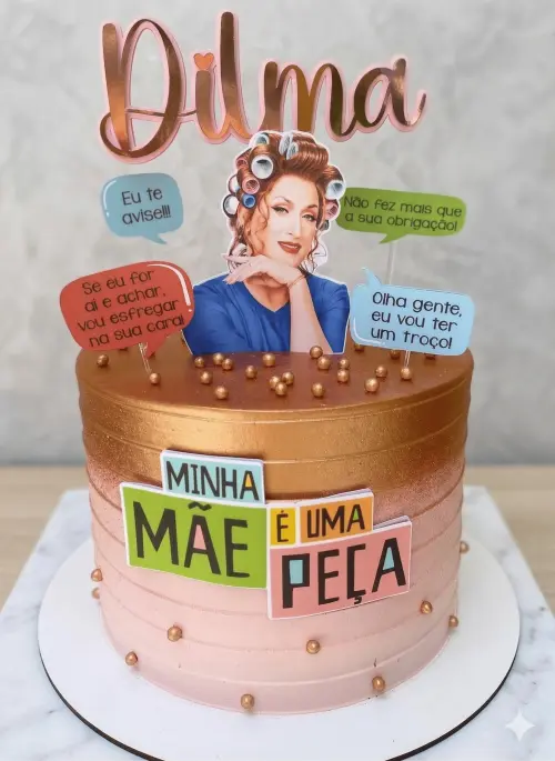Topo de Bolo Minha Mãe é uma Peça 02 Somente Studio