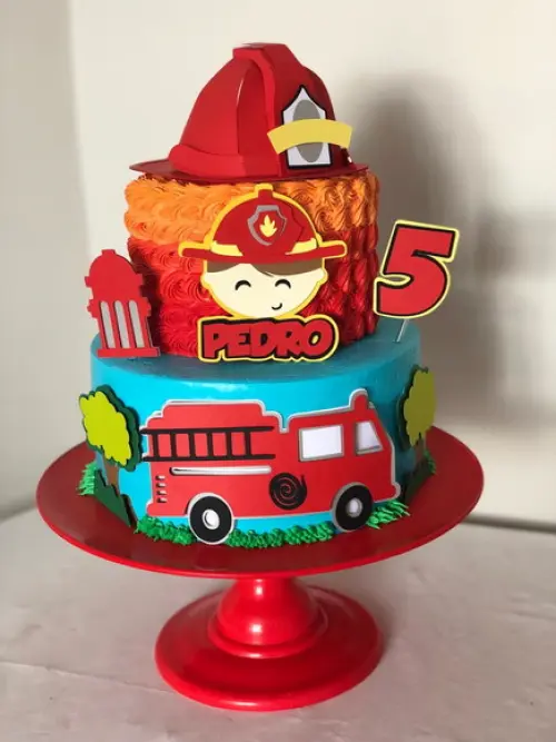 Topo de Bolo Bombeiro 05 Somente Studio