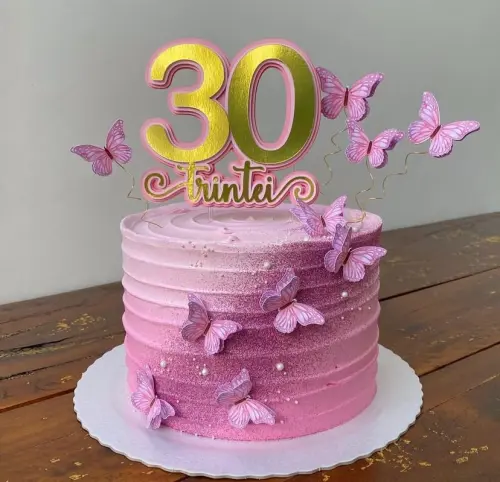 Topo de Bolo Borboletas 25 Somente Studio