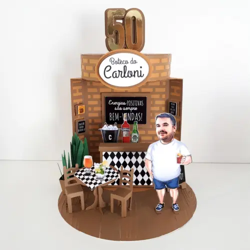 Topo de Bolo Boteco 09 Somente Studio