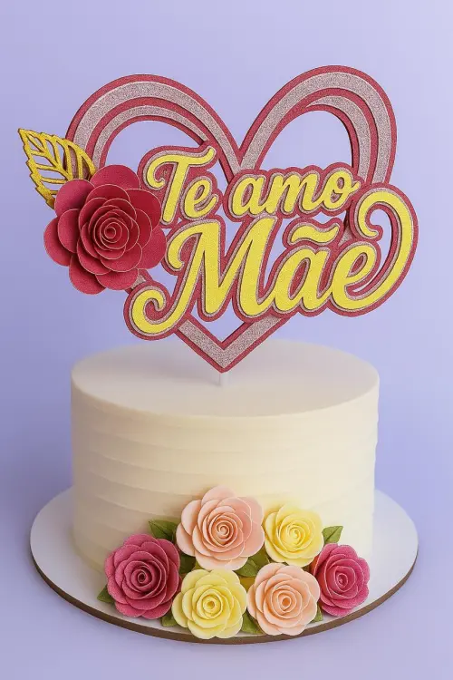 Topo de Bolo Dia das Mães 14 Somente Studio