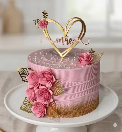 Topo de Bolo Dia das Mães 26 Somente Studio