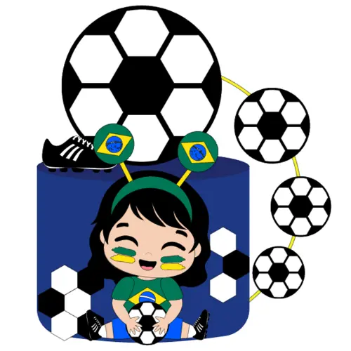 Topo de Bolo Futebol Copa - Brasil 07 Somente Studio