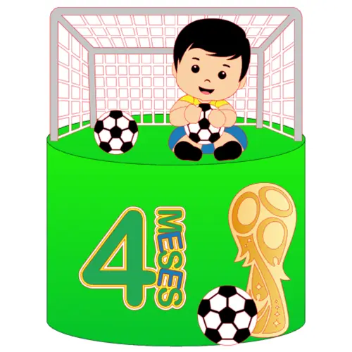 Topo de Bolo Futebol Copa - Brasil 16 Somente Studio