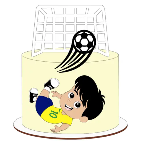 Topo de Bolo Futebol Copa - Brasil 21 Somente Studio