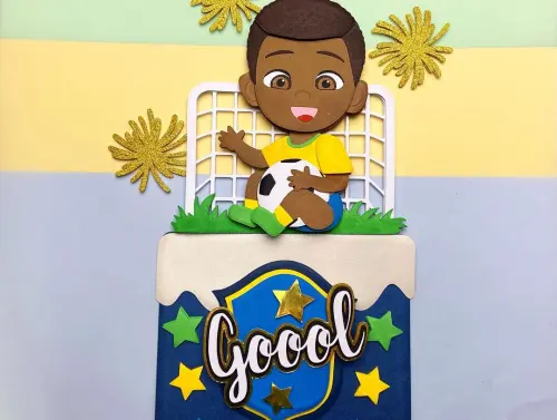 Topo de Bolo Futebol Copa - Brasil 30 Somente Studio