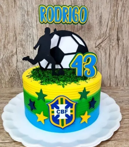Topo de Bolo Futebol Copa - Brasil 31 Somente Studio