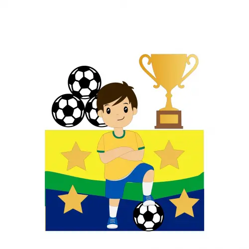 Topo de Bolo Futebol Copa - Brasil 36 Somente Studio