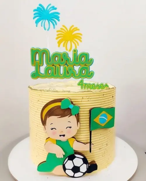 Topo de Bolo Futebol Copa - Brasil 38 Somente Studio