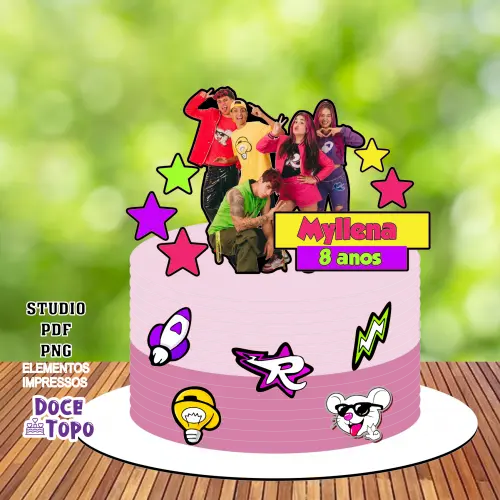 Topo de Bolo Emilly Vick 12 - Dos Rosa Studio/PDF/PNG